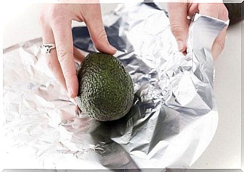 Avocado in aluminum foil