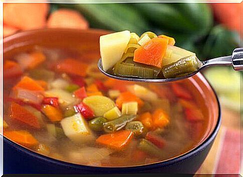 Delicious dishes such as vegetable soup