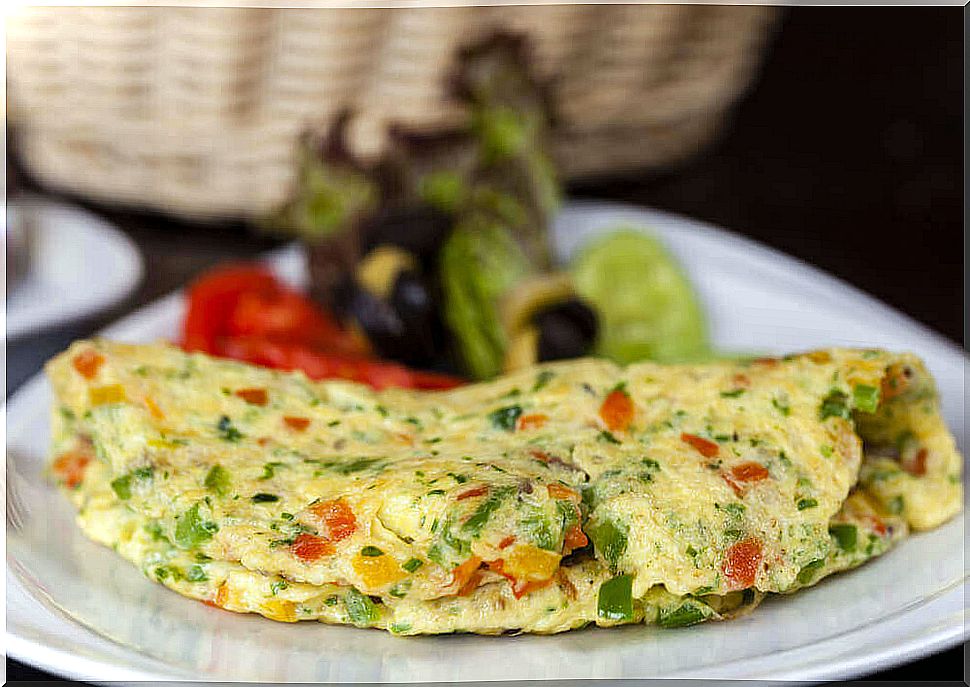 A farmer's omelette is one of the ideas for dinner when you are on a diet