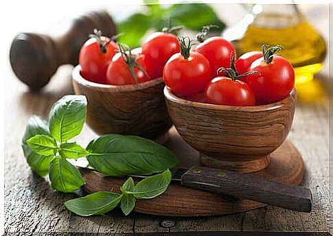 Bowls with tomatoes