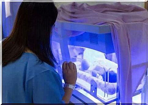 Baby gets phototherapy