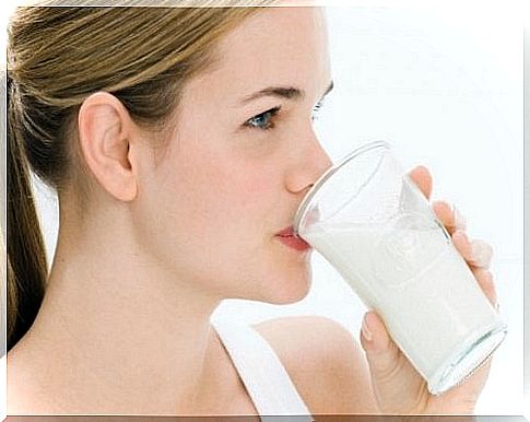 Woman drinking milk