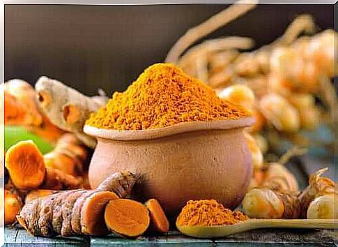 Turmeric powder in a bowl