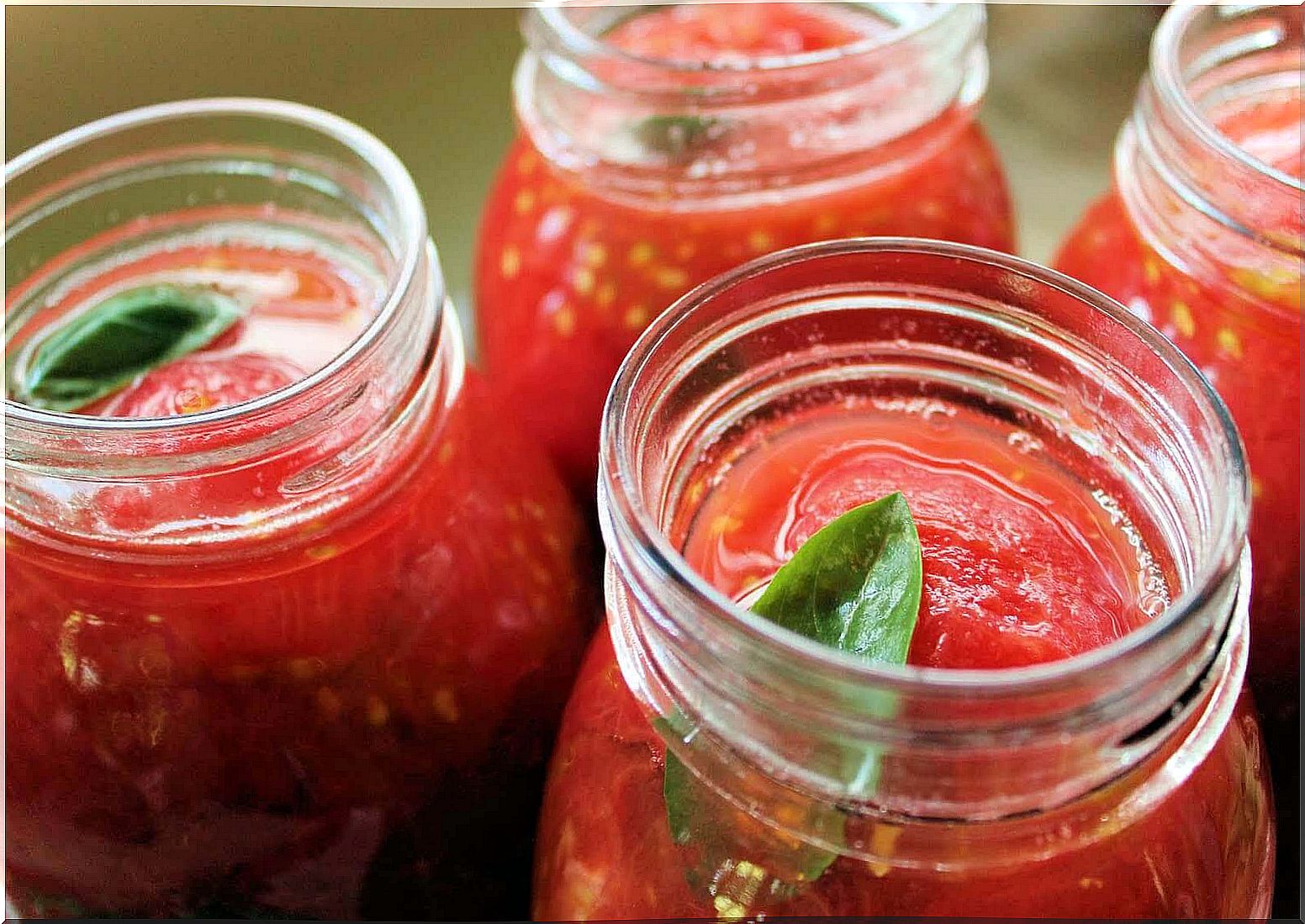 Tomato in preserving jar