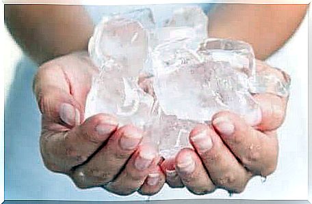 Person with ice cream in hands